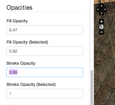 Screenshot of Stroke Opacity Value